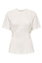 Front image of Elena s/s pleated top in white, by brand Only