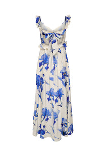 Back image of the Hyaci s/l frill long dress in white, by brand Only