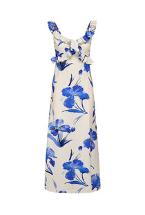 Front image of the Hyaci s/l frill long dress in white, by brand Only
