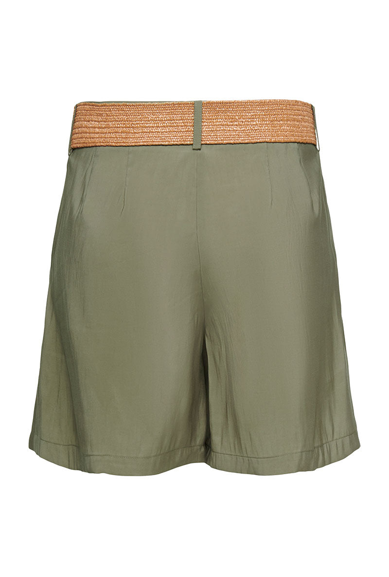 Back image of Ibiza hw belt shorts in khaki, by brand Only