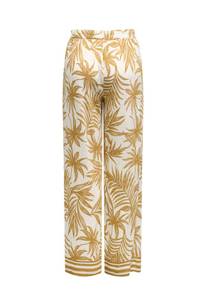 Back image of the Izzy pull up pants in off white, by brand Only