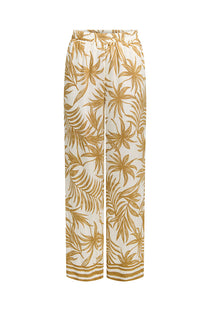 Front image of the Izzy pull up pants in off white, by brand Only