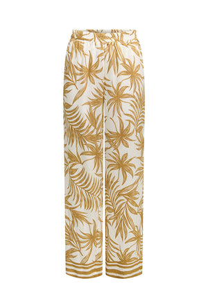 Front image of the Izzy pull up pants in off white, by brand Only