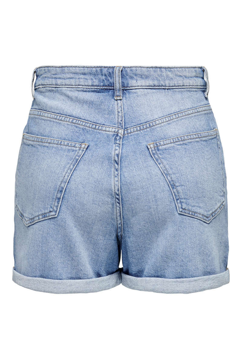 Back image of Josephine stretch shorts in denim, by brand Only