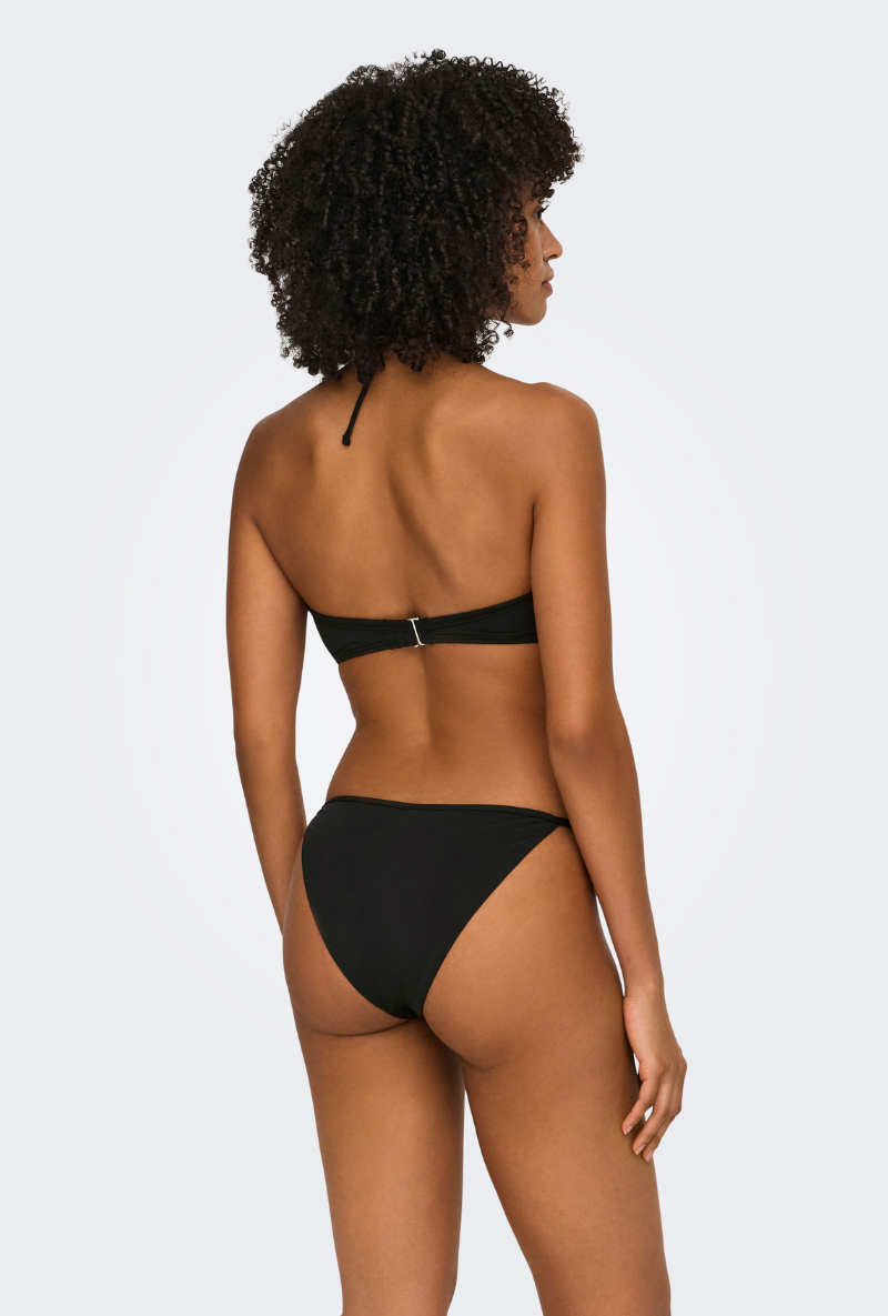 Back image of Julietta bandeau bikini top in black, by brand Only