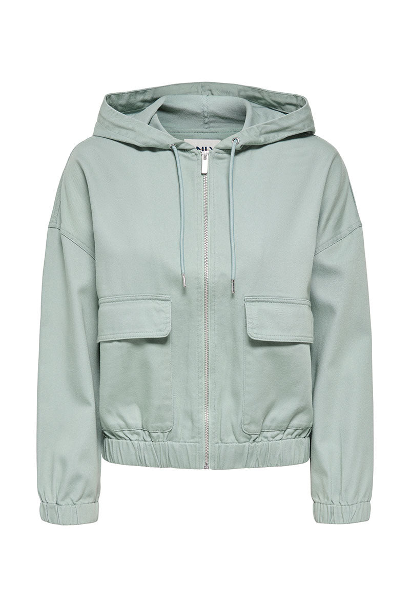 Front image of Kenzie soft life jacket in light green, by brand Only