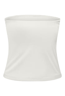 Back image of the Kiss s/l tube top in off white, by brand Only