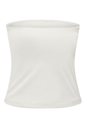 Back image of the Kiss s/l tube top in off white, by brand Only