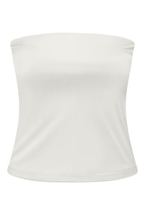 Front image of the Kiss s/l tube top in off white, by brand Only