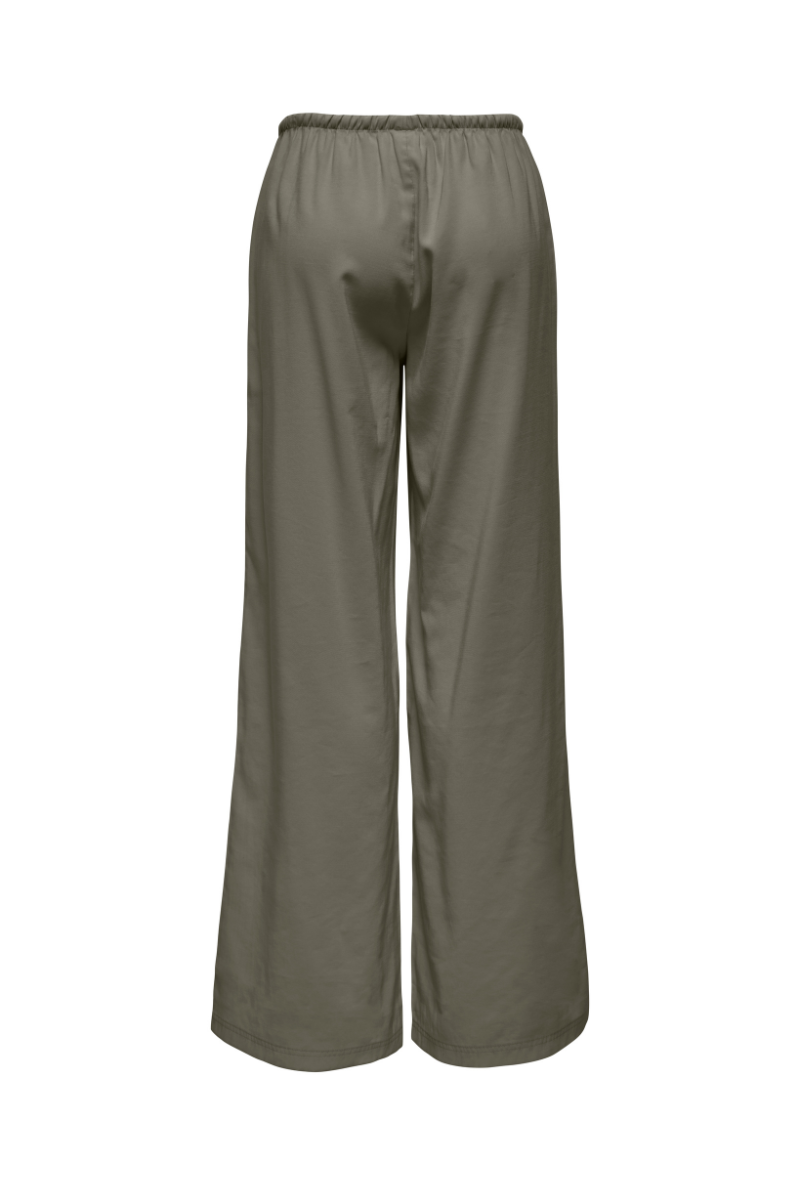 Back image of Laris life pullup tie pants in olive, by brand Only