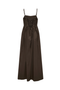 Back image of the Likara strap waist long dress in brown, by brand Only