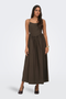 Front image of Likara strap waist long dress in brown, by brand Only