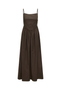 Front image of the Likara strap waist long dress in brown, by brand Only