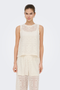 Front image of the Lilian lace tank top in beige, by brand Only