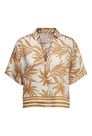 Front image of the Lizzy s/s shirt in off white, by brand Only