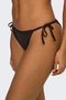 Front image of the Marseille tie string bikini bottom in black, by brand Only