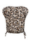 Back image of the Melina round neck top in leopard, by brand Only