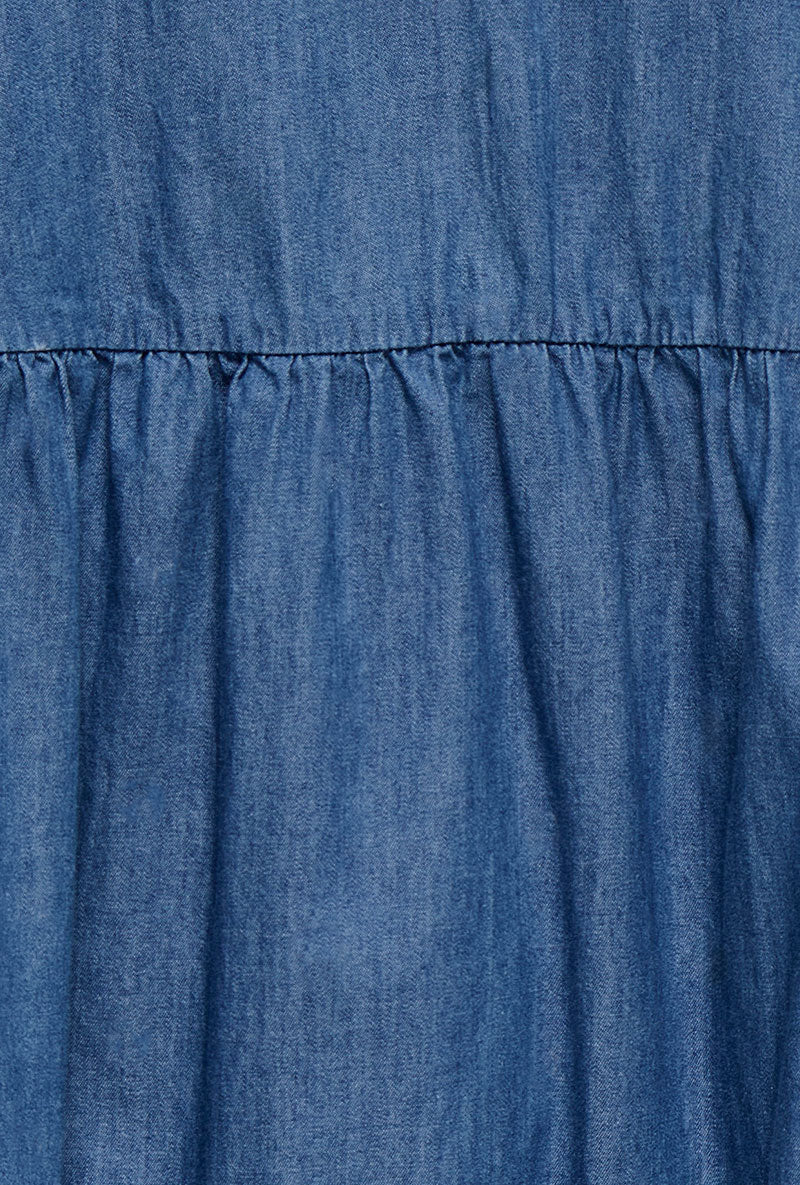 Detail image of Nova azure s/s thea dress in denim, by brand Only