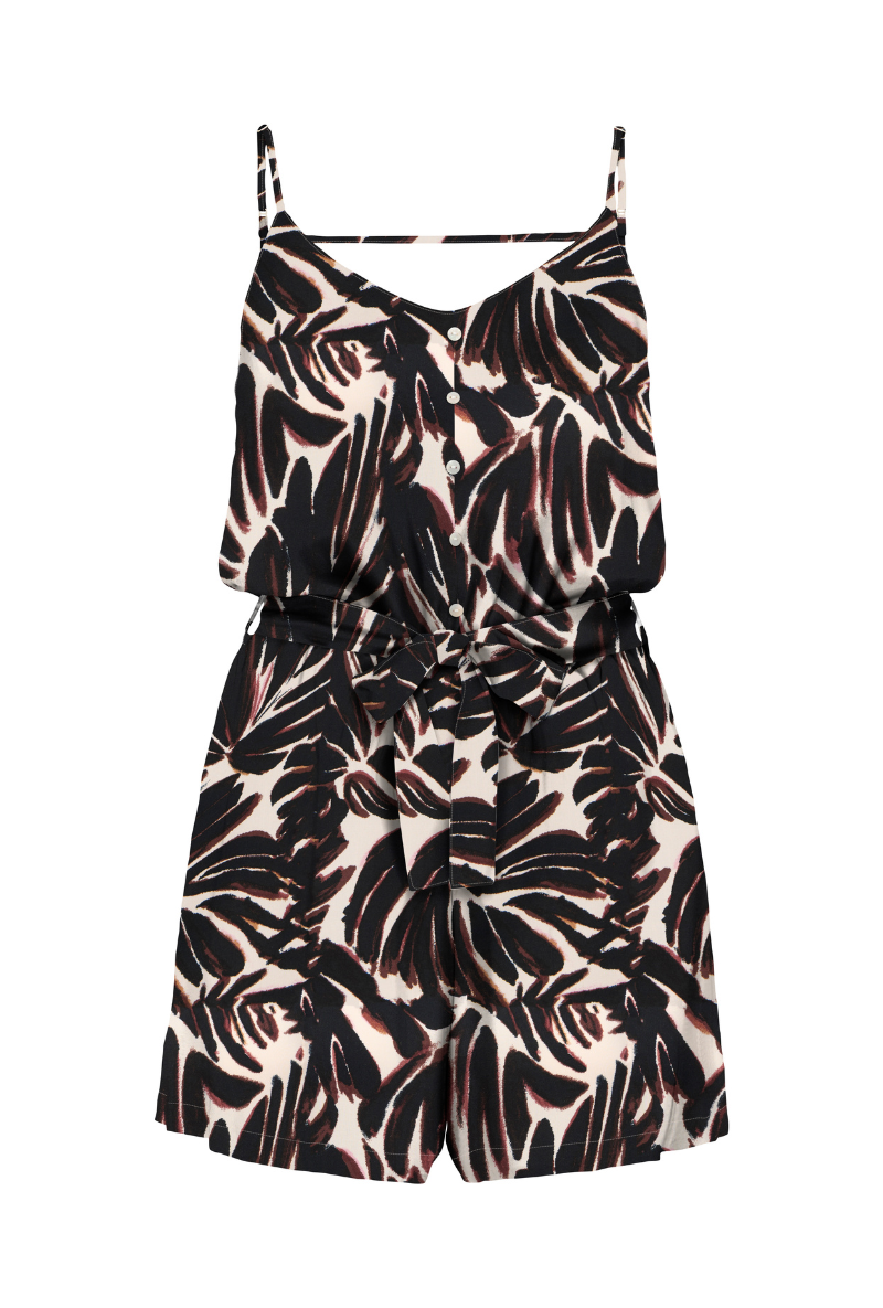 Front image of Nova life meyer playsuit in black, by brand Only