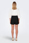 Back image of a model wearing the Only nova life talia shorts in black, by brand Only