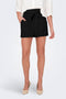 Front image of a model wearing Only nova life talia shorts in black, by brand Only