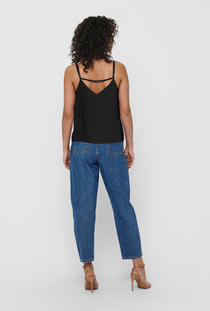 Back image of the Nova life viscose paris singlet in black, by brand Only