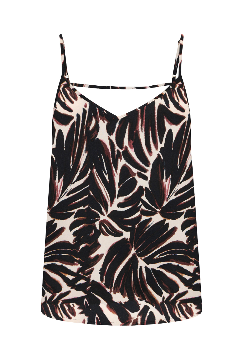 Front image of Nova life viscose paris singlet in black/white, by brand Only