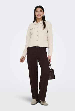 Front image of the Tia coloured jacket in off white, by brand Only