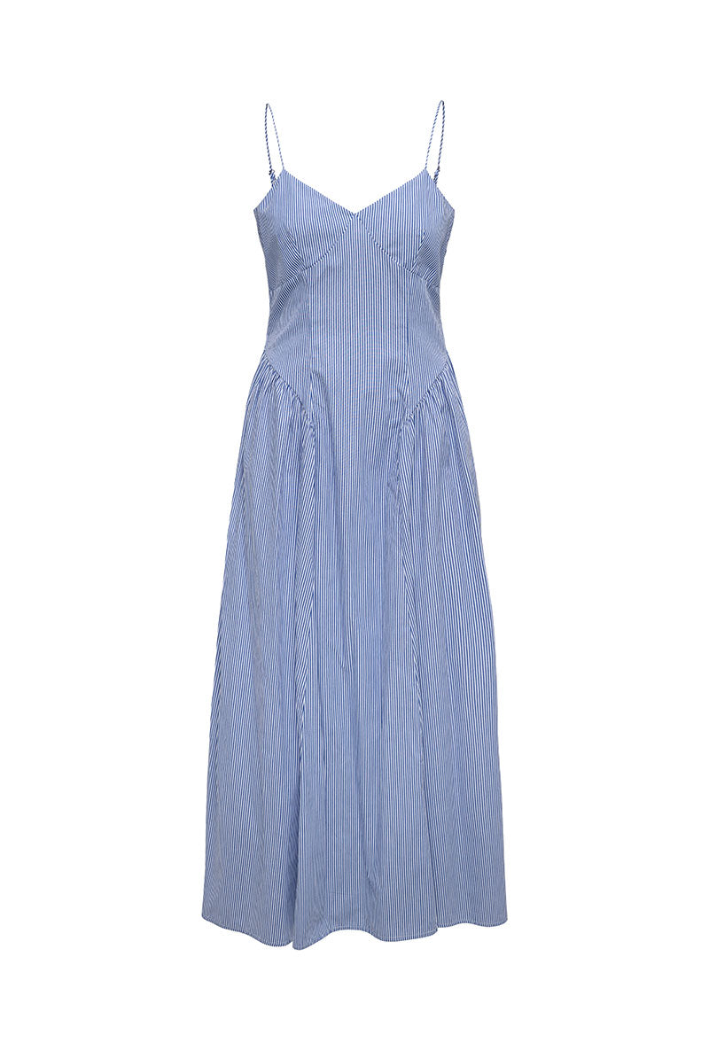 Front image of Tiari strap hip dress in blue, by brand Only