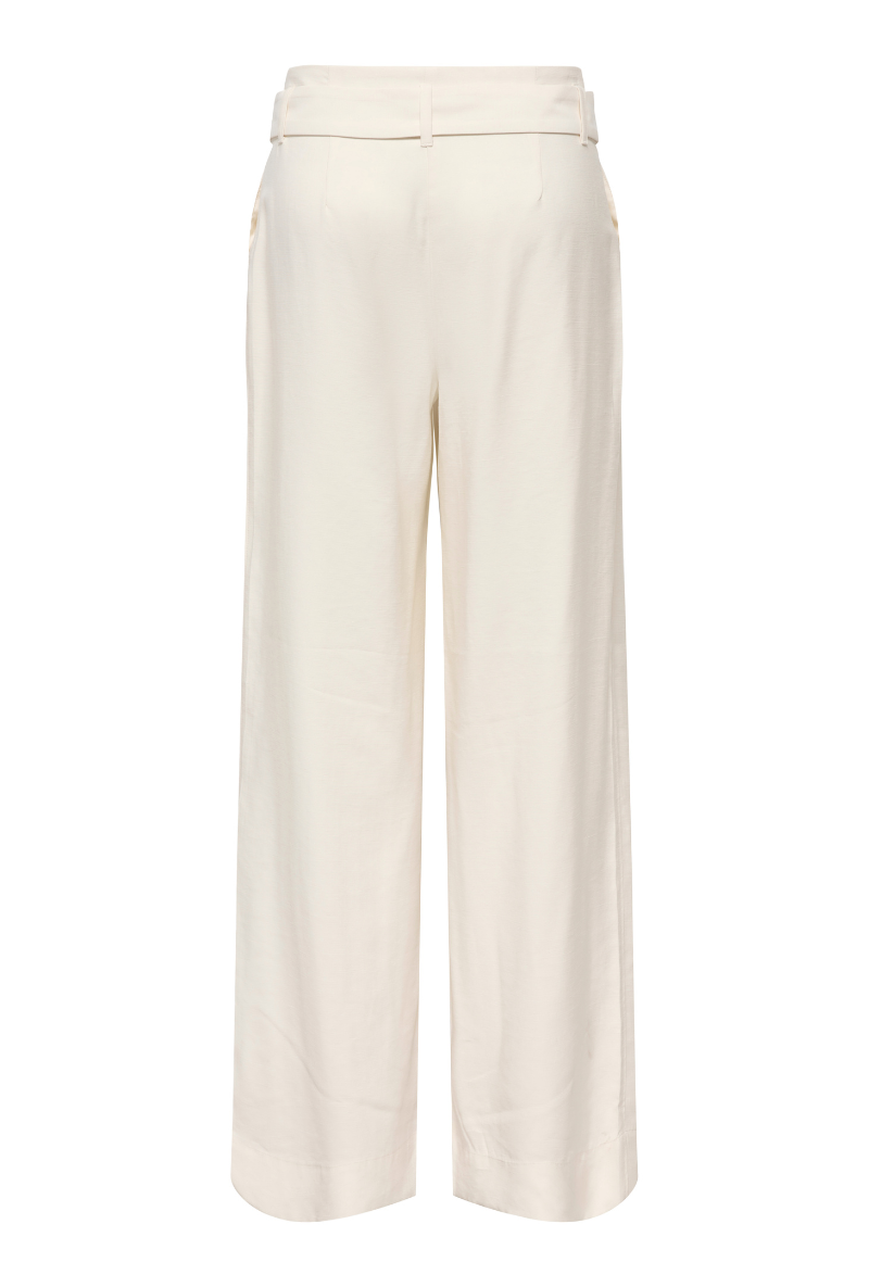 Back image of Tila life highwaist belt trousers in cream, by brand Only
