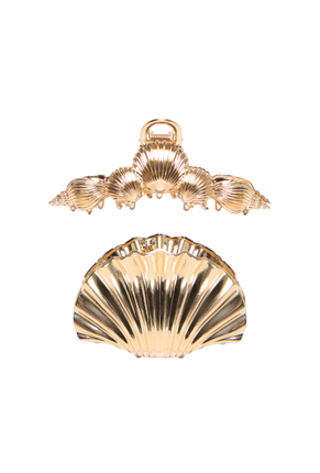 Front image of Ursula 2 pack hairclip in gold, by brand Only