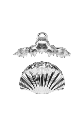 Front image of Ursula 2 pack hairclip in silver, by brand Only