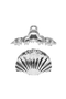 Front image of Ursula 2 pack hairclip in silver, by brand Only