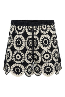 Front image of the Yvonne shorts in black, by brand Only