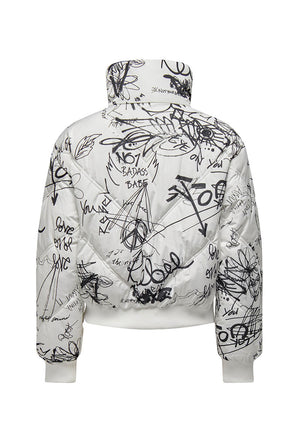 ONLY MIA SHORT AOP PUFFER JACKET