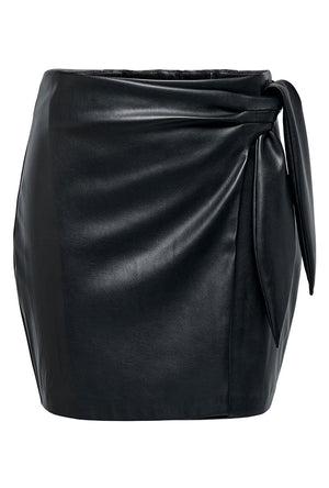 ONLY MIA FAUX LEATHER KNOT SKIRT