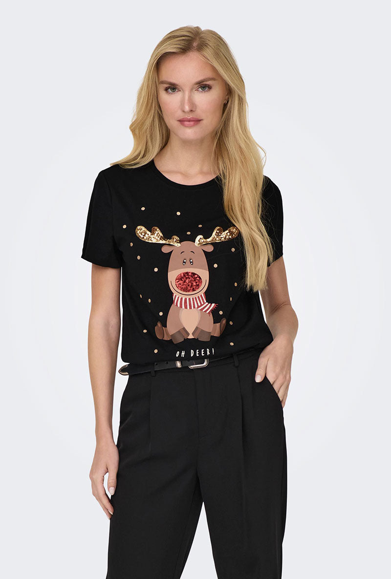 ONLY RUDOLPH CHRISTMAS SS TOP