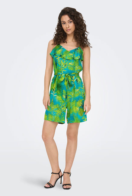 ONLY ALMA AOP FRILL PLAYSUIT