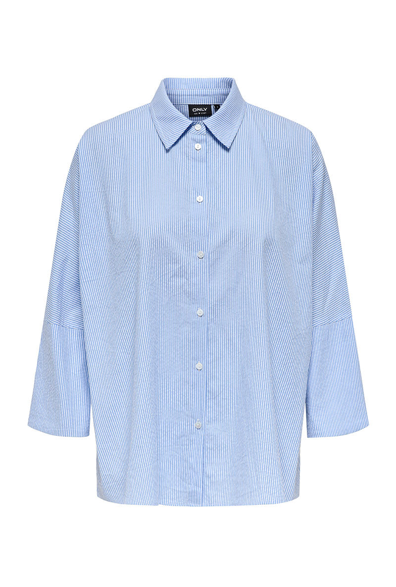 Front image of Augusta s/s shirt in light blue, by brand Only