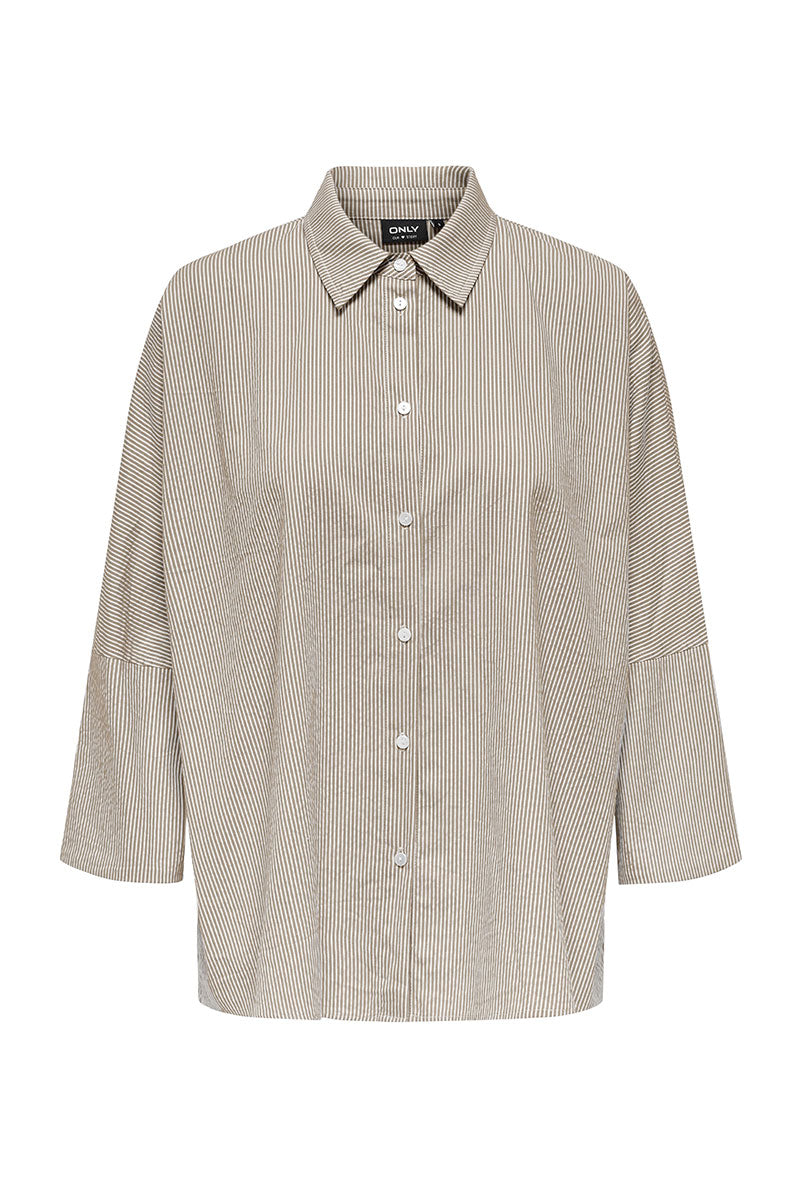 Front image of Augusta s/s shirt in stone, by brand Only