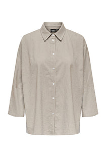 Front image of the Augusta s/s shirt in stone, by brand Only