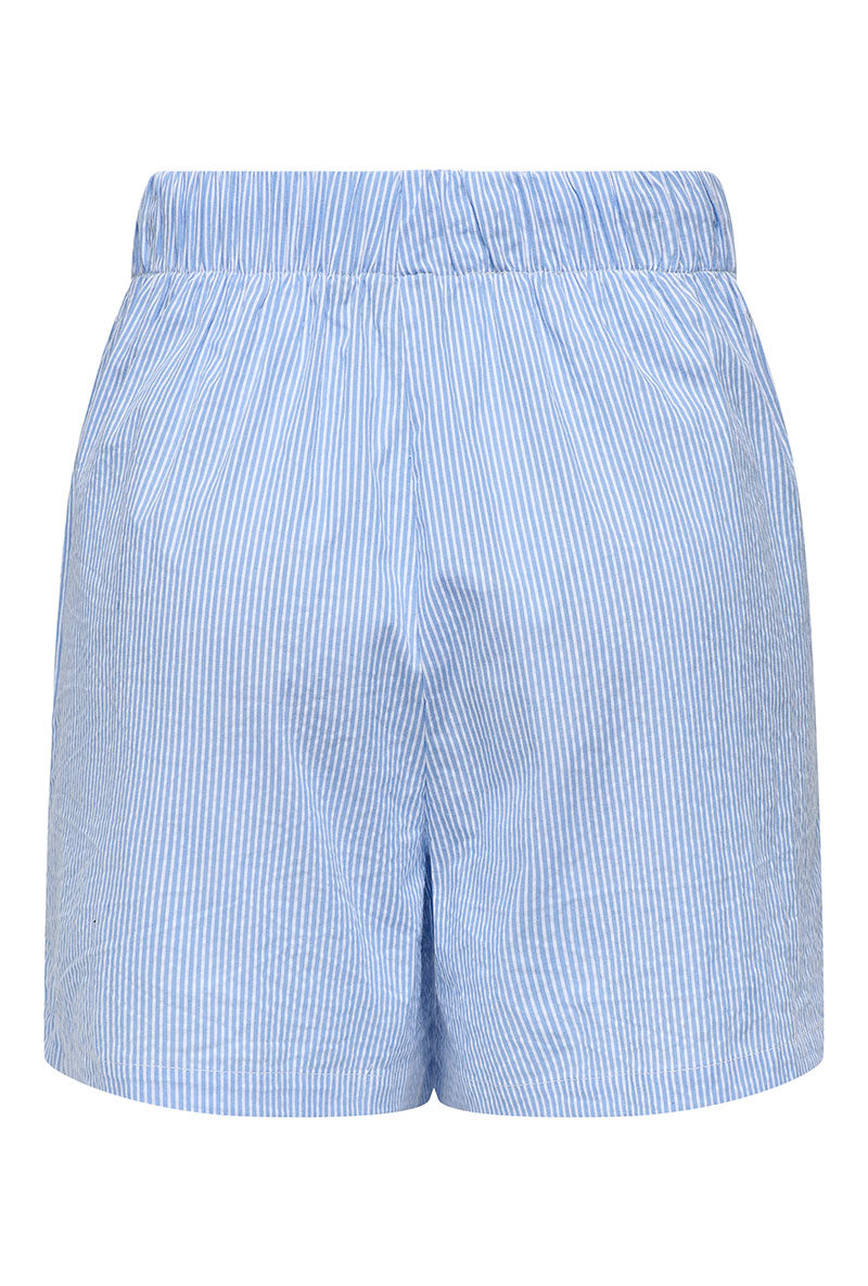 Back image of Augusta shorts in light blue, by brand Only