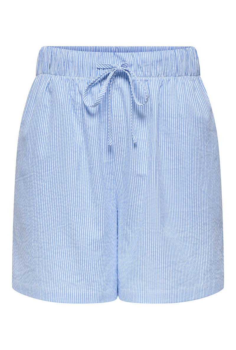 Front image of Augusta shorts in light blue, by brand Only