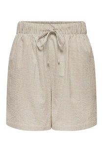 Front image of the Augusta shorts in stone, by brand Only