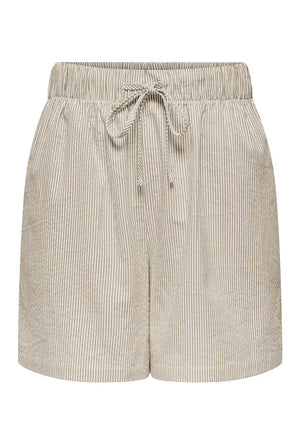 Front image of the Augusta shorts in stone, by brand Only