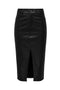 Front image of the Bitten faux leather pencil skirt in black, by brand Only