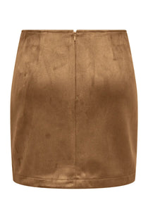 Back image of the Carolina faux suede skirt in tan, by brand Only