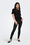 Front image of a model wearing Only elena s/s detail top in black, by brand Only