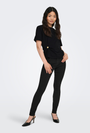 Image of ONLY ELENA S/S DETAIL TOP in black, by brand ONLY