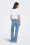 Back image of a model wearing the Only elena s/s detail top in off white, by brand Only